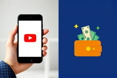 Symbolizing YouTube Shorts income and affiliate marketing.