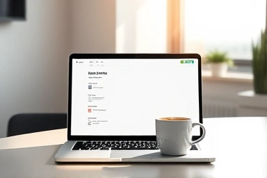 Modern AI translation agency workspace, efficiency, global connection.