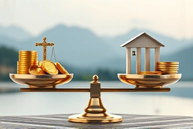 Balanced investment scale representing a stable portfolio.