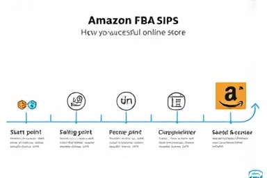Infographic showing steps to becoming an Amazon FBA seller.