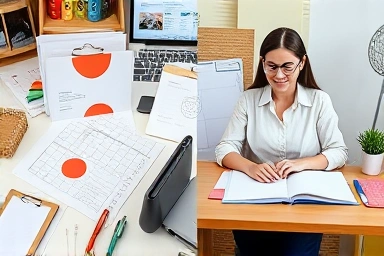 Organized vs. chaotic workspace for side hustlers.