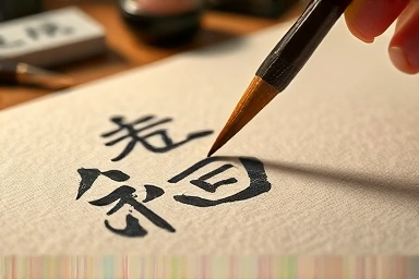 Elegant Korean calligraphy art creation process