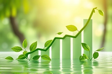 Green finance investment growth, abstract nature and finance