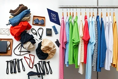 Chaos vs. organization in a clothing retail environment.