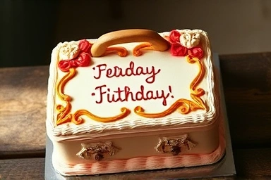 Personalized lunchbox cake with frosting art and a message.