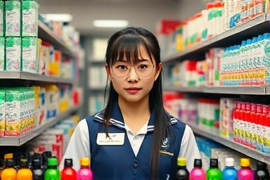 Daiso part-time worker managing diverse tasks beyond checkout.