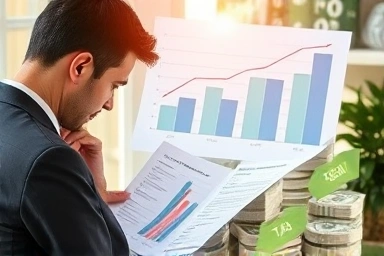 Financial growth and tax relief concept.