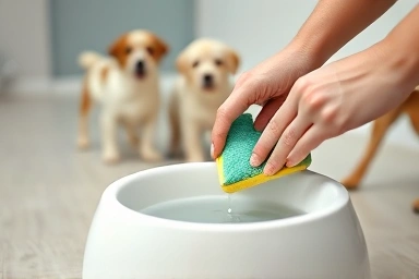 Meticulous hygiene and cleaning in a dog cafe setting