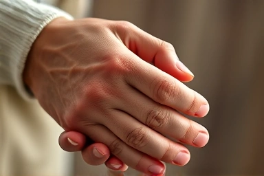 Symbolic image of care and connection in elder care.