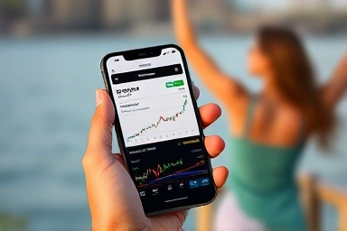 Smartphone trading app interface representing financial freedom.