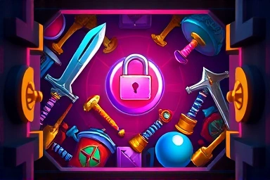 Secure game item storage with padlock.