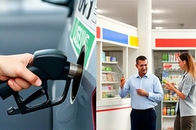Safe fuel dispensing and positive customer interaction at gas station