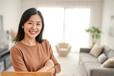Woman earning money as a housekeeper.