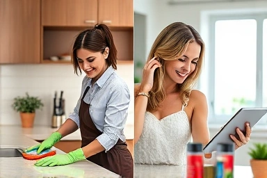 Professional home cleaning and financial success.