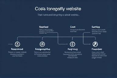 Infographic illustrating website development costs and options.