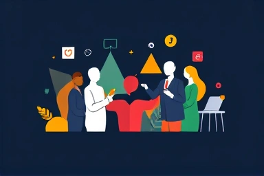 Diverse designers collaborating on digital brand identity creation.