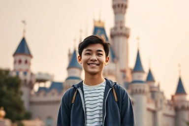 Successful Lotte World cast member candidate smiling brightly.