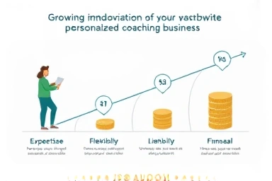 Infographic showing online coaching business growth and profitability.