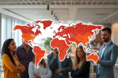 Global stock market investment opportunities visualized on a world map.