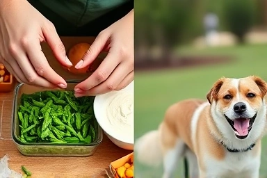 Pet care activities: food preparation and dog walking.