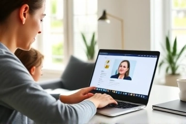 Psychologist working from home, professional and successful.