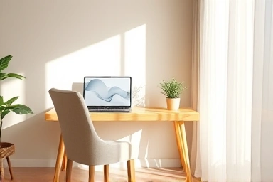 Cozy home office for flexible psychological consulting work.