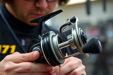 Professional fishing reel maintenance and repair service.