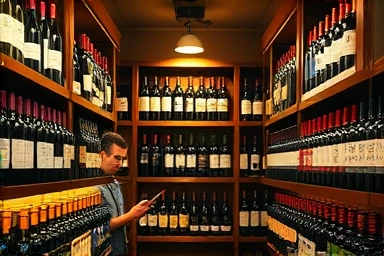 Cozy wine shop interior, side business operation, professional management
