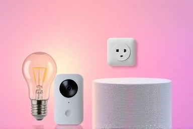 Diverse smart home devices symbolizing connectivity and innovation