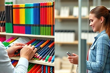 Stationery store job: meticulous organization and excellent customer interaction.