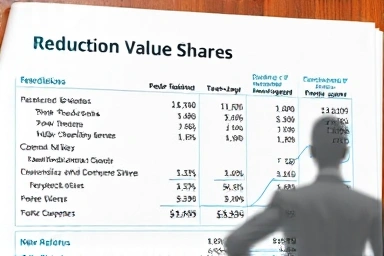 Company balance sheet with share reduction leading to value.