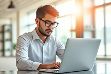 Office worker analyzing financial charts for side hustle.