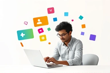 Creative person editing short videos on a laptop.