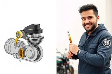 Motorcycle engine lubrication and oil level check