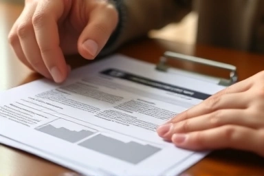 Hands reviewing official documents for financial aid