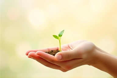 Symbol of financial support for new life and growth.