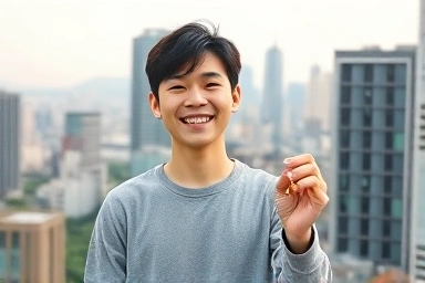 Young Korean person receives housing support in Seoul.