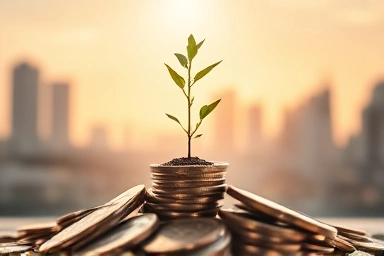 Symbol of financial growth and secure future.