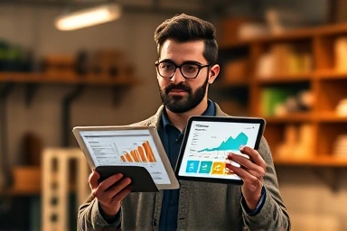 Small business owner embracing digital transformation for growth.