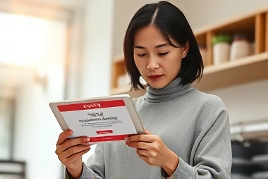 소상공인 경영안정 바우처 신청 화면을 보는 사장님