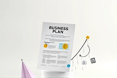 Business plan evolving into a successful startup with AI integration.