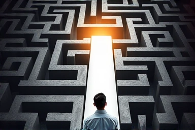 Guidance through complex maze towards a clear path