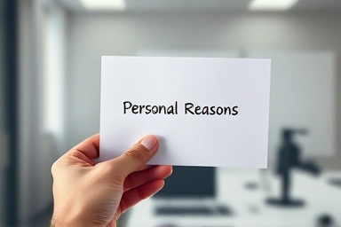 사직서에 '개인 사정'이라고만 적혀 있는 모습