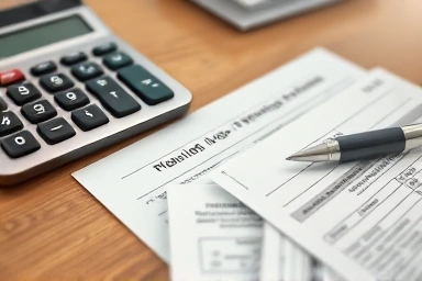 계산기와 세금 서류