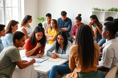 Young adults participating in empowerment and skill-building programs.