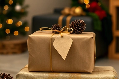 Sustainable Christmas gift with natural, eco-friendly packaging.
