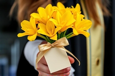 졸업 축하 프리지아 꽃다발 상세