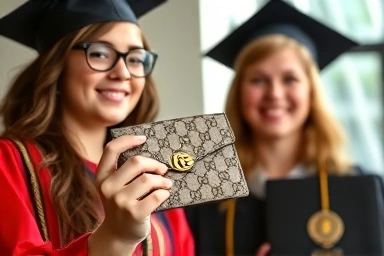 졸업 선물로 받은 고급스러운 구찌/디올 카드지갑