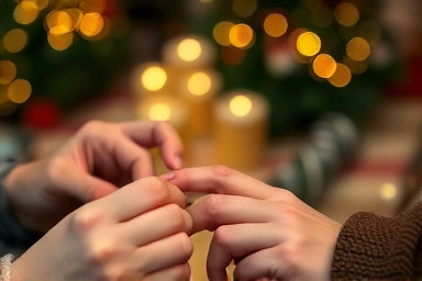 Couple making custom ring at Christmas jewelry workshop
