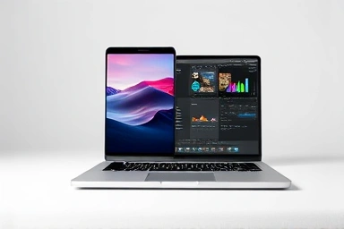 맥북 에어 M3의 디자인과 성능을 보여주는 이미지